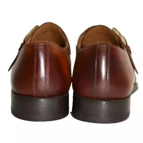 New! Magnanni Monk Strap Slip On Shoes Leather Cognac Size 7 M 23270 DD411 main image 4